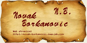 Novak Borkanović vizit kartica